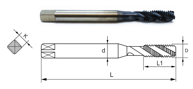 W620RY-270 Метчик спиральный M27x3,0 HSSE DIN376